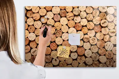 Tableau magnétique pour dessiner bouchons de vin en bois