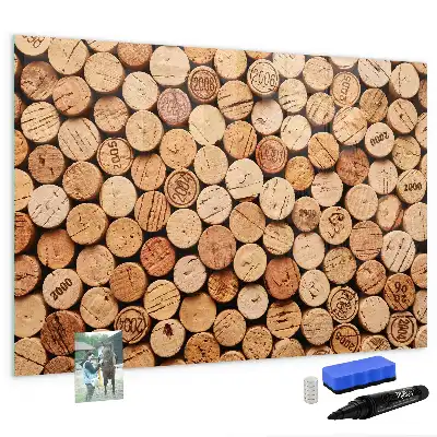 Tableau magnétique pour dessiner bouchons de vin en bois