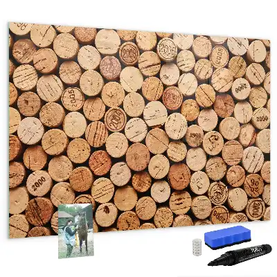 Tableau magnétique pour dessiner bouchons de vin en bois