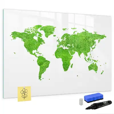 Tableau magnétique à dessiner modèle carte en herbe verte