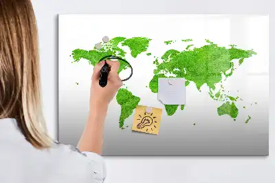 Tableau magnétique à dessiner modèle carte en herbe verte