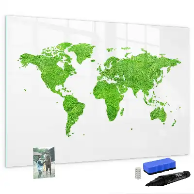 Tableau magnétique à dessiner modèle carte en herbe verte