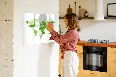 Tableau magnétique à dessiner modèle carte en herbe verte