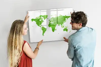 Tableau magnétique à dessiner modèle carte en herbe verte
