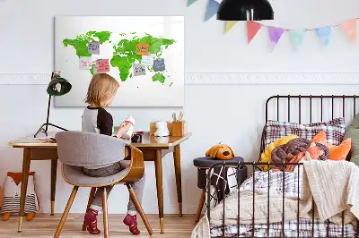 Tableau magnétique à dessiner modèle carte en herbe verte