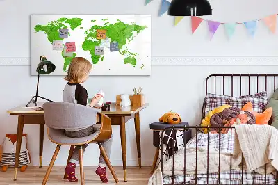 Tableau magnétique à dessiner modèle carte en herbe verte