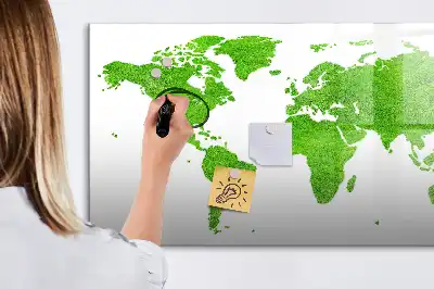 Tableau magnétique à dessiner modèle carte en herbe verte