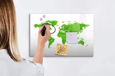 Tableau magnétique à dessiner modèle carte en herbe verte