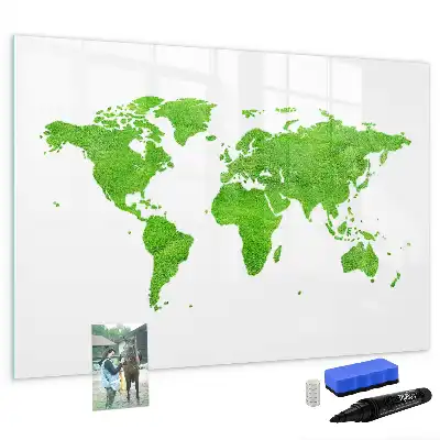 Tableau magnétique à dessiner modèle carte en herbe verte