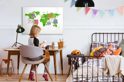 Tableau magnétique à dessiner modèle carte en herbe verte