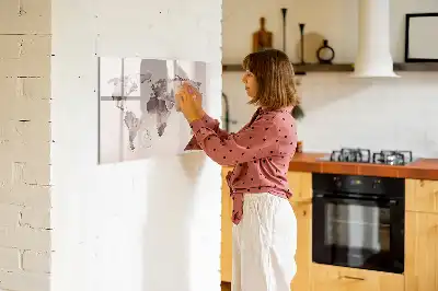 Carte du monde en aquarelle tableau magnétique pour dessiner
