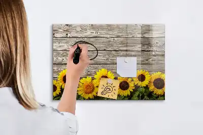 Tableau magnétique à dessiner motif tournesols
