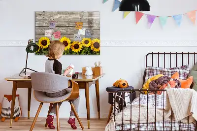Tableau magnétique à dessiner motif tournesols