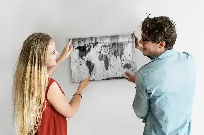 Carte du monde sur bois tableau magnétique à dessiner
