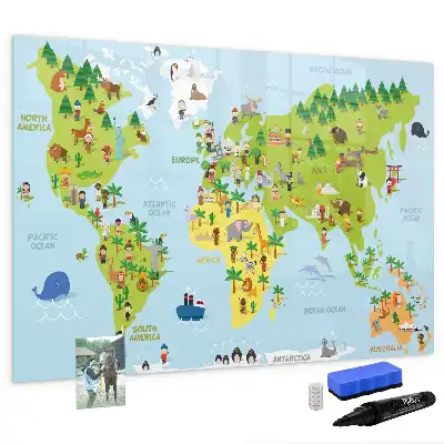 Carte du monde culturelle tableau magnétique à dessiner