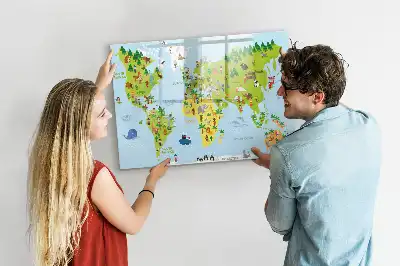 Carte du monde culturelle tableau magnétique à dessiner