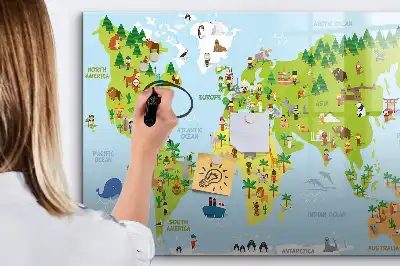 Carte du monde culturelle tableau magnétique à dessiner