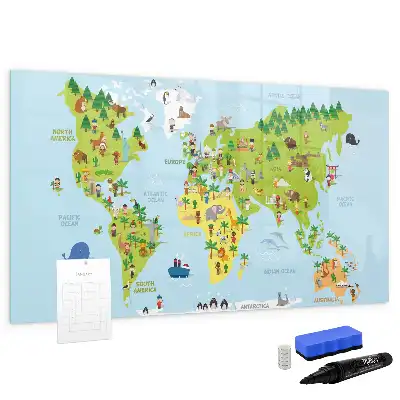 Carte du monde culturelle tableau magnétique à dessiner