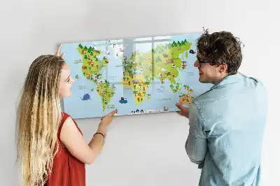 Carte du monde culturelle tableau magnétique à dessiner