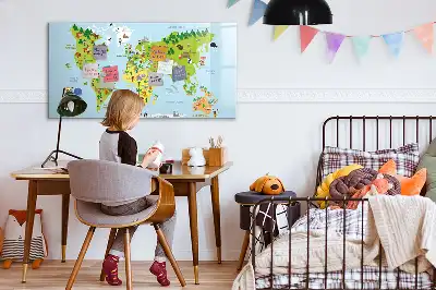 Carte du monde culturelle tableau magnétique à dessiner