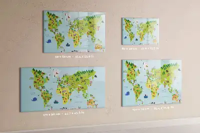 Carte du monde culturelle tableau magnétique à dessiner