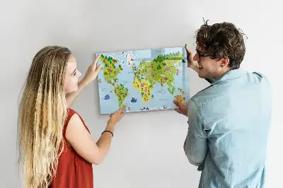 Carte du monde culturelle tableau magnétique à dessiner