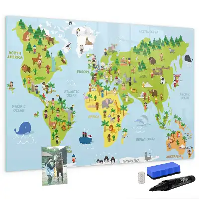Carte du monde culturelle tableau magnétique à dessiner