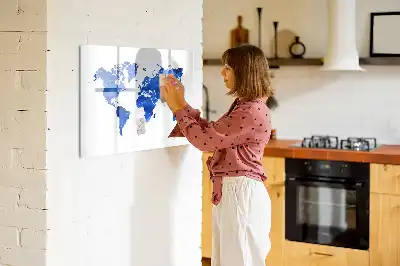 Tableau magnétique pour dessiner motif carte du monde cosmique