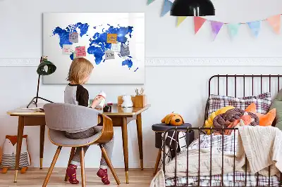 Tableau magnétique pour dessiner motif carte du monde cosmique