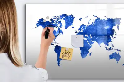 Tableau magnétique pour dessiner motif carte du monde cosmique