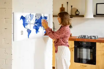 Tableau magnétique pour dessiner motif carte du monde cosmique