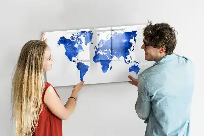 Tableau magnétique pour dessiner motif carte du monde cosmique
