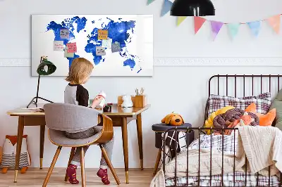 Tableau magnétique pour dessiner motif carte du monde cosmique