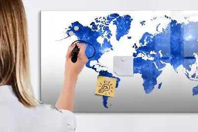 Tableau magnétique pour dessiner motif carte du monde cosmique