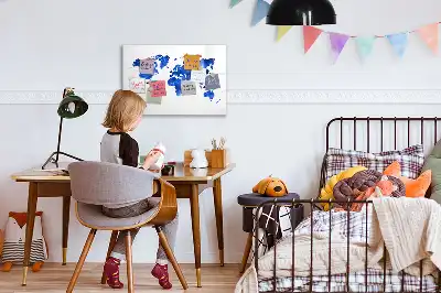 Tableau magnétique pour dessiner motif carte du monde cosmique