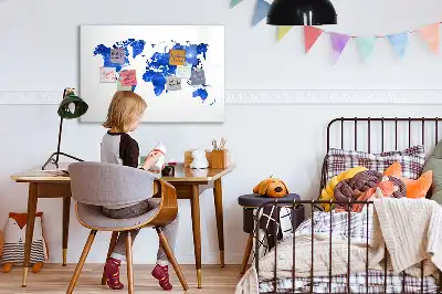 Tableau magnétique pour dessiner motif carte du monde cosmique
