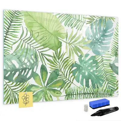 Tableau magnétique à dessiner motif feuilles exotiques