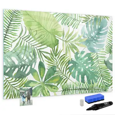 Tableau magnétique à dessiner motif feuilles exotiques