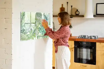 Tableau magnétique à dessiner motif feuilles exotiques