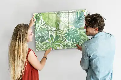 Tableau magnétique à dessiner motif feuilles exotiques