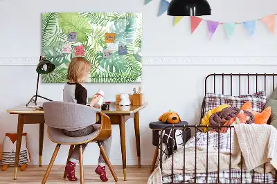 Tableau magnétique à dessiner motif feuilles exotiques