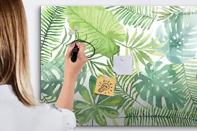 Tableau magnétique à dessiner motif feuilles exotiques