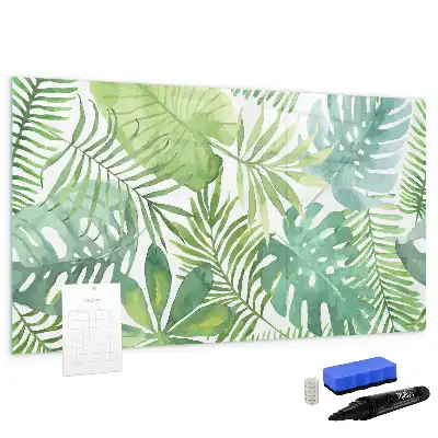 Tableau magnétique à dessiner motif feuilles exotiques