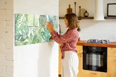 Tableau magnétique à dessiner motif feuilles exotiques