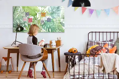 Tableau magnétique à dessiner motif feuilles exotiques