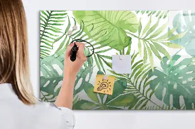 Tableau magnétique à dessiner motif feuilles exotiques