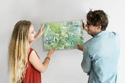 Tableau magnétique à dessiner motif feuilles exotiques
