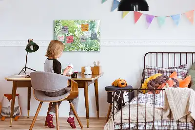 Tableau magnétique à dessiner motif feuilles exotiques