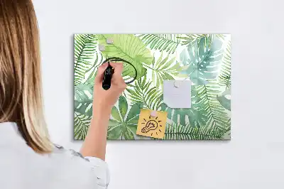 Tableau magnétique à dessiner motif feuilles exotiques