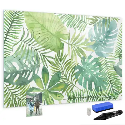 Tableau magnétique à dessiner motif feuilles exotiques